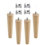 Ahsap Ayak Mobilya Koltuk Kanepe Sehpa Masa Ayagi Ayaklari M8 Civatali 20 Cm + Baglanti Aparatli (8'Li Set)