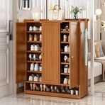 Ahşap ayakkabı saklama dolabı 3 kapı ayakkabı nizer giriş yolu kahverengi ayakkabı dolabı için mükemmel spor ayakkabı yüksek topuklu ve terlik şık 90x32x115cm depolama çözümü