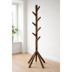 Ahşap Ayaklı Askılık Portmanto Modern Elbise Askısı Konfeksiyon 175 cm Naturel Ceviz - Ahşap - Ceviz