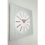 Ahşap Aynalı Dekoratif Modern ve Şık Özel Tasarım Duvar Saati 50x50 Cm Beyaz ve altın