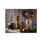 Ahşap Baharat Tuz Öğütücü Değirmen Tuzluk Baharatlık 14 Cm Ve 21 Cm 2'Li Set Kahverengi