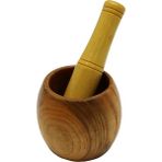Ahşap Bambu Havan Sarımsak Dövecek Çap: 8Cm--Derinlik:5.5cm--Yükseklik:9.5cm (5047)