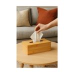 Ahşap Bambu Peçetelik 23X12X8,5 cm Doğal Masaüstü Peçete Kutusu Modern Servis Standı Dayanıklı Şık Tasarım Ev Ofis Kafe Mutfak Için Dekoratif Organizer - standart