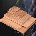 Ahşap banyo paspası duş küveti kaymaz kare bambu duş paspası suya dayanıklı ördek kurulu mutfak paspası 30x30cm/12x12in