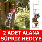 Ahşap Basamaklı İp Merdiven Halatlı Tırmanma Merdiveni Oyuncak