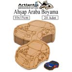 Ahşap Boyama Araçlar 20 Adet 10X15cm Taşıtlar Boyama Figürü Etkinlik Çoçuk Gelişim Motor Beceri Kreş Anasınıfı