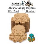 Ahşap Boyama Deniz Canlıları 10 Adet 10X15cm Boyama Figürü Etkinlik Çoçuk Gelişim Motor Beceri Kreş Anasınıfı