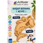 Ahşap Boyama Köpek Balığı 12 Adet 10X15cm Boyama Deniz Figürü Etkinlik Çoçuk Gelişim Motor Beceri Kreş Anasınıfı