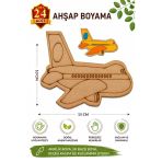 Ahşap Boyama Uçak 24 Adet 10X15cm Araba Boyama Figürü Etkinlik Çoçuk Gelişim Motor Beceri Kreş Anasınıfı