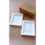 Ahşap Çerçeve 13x18 cm 2'li Set Siyah & Beyaz & Ahşap Renkli Premium (Beyaz)