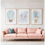 Ahşap Çerçeveli 3 Lü Çocuk Odası Tablo Home Ev Çocuk Odası Dekor Yatak Odası Fotoğraf Çerçevesi - 21x30