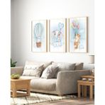 Ahşap Çerçeveli 3 Lü Çocuk Odası Tablo Home Ev Çocuk Odası Dekor Yatak Odası Fotoğraf Çerçevesi - 30x42