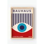 Ahşap Çerçeveli Bauhaus Ausstellung 1919 Poster – Göz Formlu Modern Duvar Tablosu Çok Renkli 21 x 30