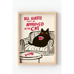Ahşap Çerçeveli Kedi Posteri – Komik Cat Lover Duvar Tablosu, Ev Dekoru, Hediyelik Poster Çok Renkli 21 x 30