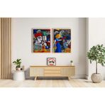 Ahşap Çerçeveli Mavi Ve Sarışın Tablo, 50X70