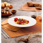 Ahşap Chopstick Ve Noodle Makarna Tabağı Set Beyaz