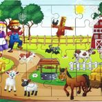 Ahşap Çiftlik Puzzle - Bebekleri İçin Puzzle - Ahşap Yapboz Oyuncak - Oyuncak Yap-boz - 24 Parça Puz