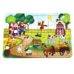 Ahşap Çiftlik Puzzle - Bebekleri İçin Puzzle - Ahşap Yapboz Oyuncak - Oyuncak Yap-Boz - 24 Parça Puzzle