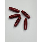 Ahşap Çoban Düğme 5 Li Set / 4 cm / - Bordo