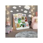 Ahşap Çocuk Kitaplığı - 4 Raflı, Meşe & Beyaz