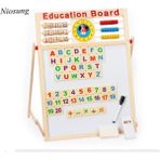 Ahşap Çocuk Manyetik Yazı Tahtası, Eğitici ve Renkli Matematik Öğrenme Aracı - Ahşap - Beyaz - Seçenek 1