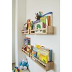 Ahsap Craft Montessori Çocuk Odası Duvar Rafı Ahşap Kitaplık Raf (4 Adet) - Bej - 50CM