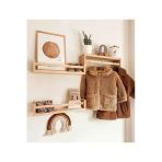 AHŞAP CRAFT Montessori Kitaplık Çocuk Bebek Odası Rafı Ahşap Kitaplık Askılık 40cm 3lü Ters Düz Raf