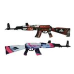 Ahşap CS-GO AK-47 2'li Tüfek Oyuncak Set 1001
