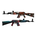 Ahşap CS-GO AK-47 2'li Tüfek Oyuncak Set 1002