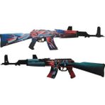 Ahşap CS-GO AK-47 2'li Tüfek Oyuncak Set 1004