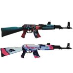 Ahşap CS-GO AK-47 2'li Tüfek Oyuncak Set 1005