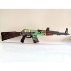 Ahşap Cs-Go Ateş Yılanı Ak-47 Lastik Atar Oyuncak Tüfek