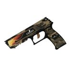 Ahşap CS-GO Kamuflaj P250 Lastik Atar Oyuncak Tabanca