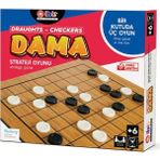Ahşap Dama Strateji Oyunu 1 Kutu 3 Oyun (Dama, Çapraz Dama, Çin Daması) - Pembe