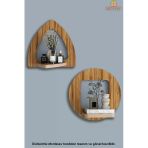 Ahşap Dekoratif Duvar Rafı 2 Li Set ( Mts-214)