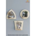 Ahşap Dekoratif Duvar Rafı 3 Lü Set ( Mts-176)