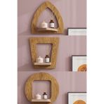 Ahşap Dekoratif Duvar Rafı 3 lü Set (MTS-212)