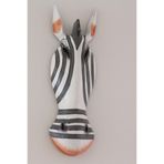 Ahşap Dekoratif Mask Beyaz Zebra Duvar Dekoru El yapımı Otantik Maske