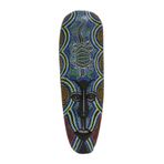 Ahşap Dekoratif Otantik Mask Mavi 50cm Duvar Süsü Duvar Dekor