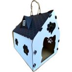 Ahşap Dekoratif Tek Katlı Beyaz Kedi Evi Yuvası - model2