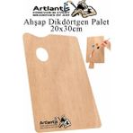 Ahşap Dikdörtgen Palet Naturel 20X30 cm 1 Adet Orta Boy Ahşap Boya Paleti Resim Boyama Tepsisi Akrilik Guaj Karıştırıcı - Standart