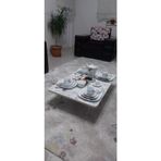 Ahşap Dikdörtgen Yer Sofrası-Hamur Açma Masası - 60 x 90 cm - Beyaz Mermer