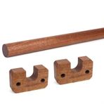 Ahşap Dolap Çubuğu - Ayarlanabilir 50-150 cm Elbise Askısı - Raflar ve Köşeler için Yuvarlak Gardırop Direği - 100 cm Uzunluk, Giysi ve Aksesuarları süslemek için ideal