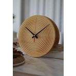 Ahşap Duvar Saati - Minimalist Tasarım - 28 cm - Yuvarlak Duvar Saati - Doğal Ahşap - H004