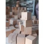 Ahşap Eğitici Küp Blok, 2x2x2 cm, 100 Adet, Kayın Ağacı Puzzle