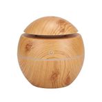Ahşap Görünümlü Küre Hava Nemlendirici, LED RGB Işıklı, Ultrasonik Aroma Difüzör, 10 cm