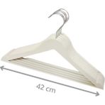 Ahşap Görünümlü Plastik Askı , Elbise ,pantolon Askısı , Gömlek Askısı ,ıtalyan Askı - Beyaz