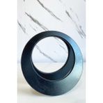 Ahşap Görünümlü Plastik Yuvarlak Çanta Bursu, 16 cm - Siyah