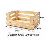Ahşap Güvercin Yuvası Folluğu | Doğal Çam Ağacı | Güvercin Kasası & Sepeti | 30x20x15 cm kasa2
