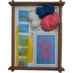 Ahşap, Halı Dokuma Tezgahı, Eğitici Dokuma Seti, Hobi Okul Elişi Çocuk Halı Dokuma Tezgah Seti 22x29 cm